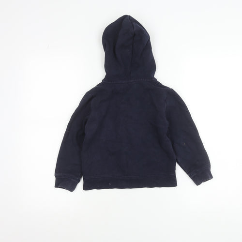 Gap Boys Blue Hooded Full Zip Logo Fleece Jacket 5 Years