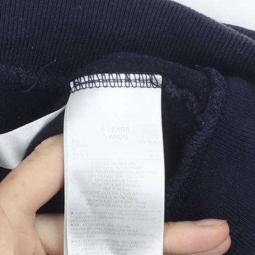 Gap Boys Blue Hooded Full Zip Logo Fleece Jacket 5 Years