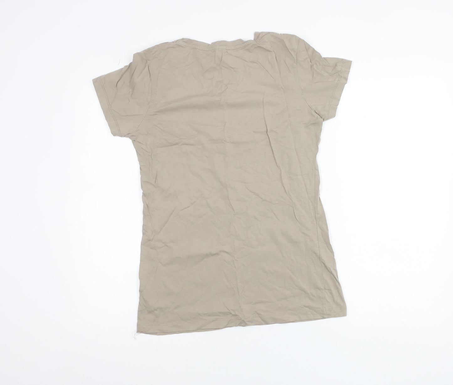 Vero Moda Women's Beige Floral Butterfly Print T-Shirt XL Short Sleeve
