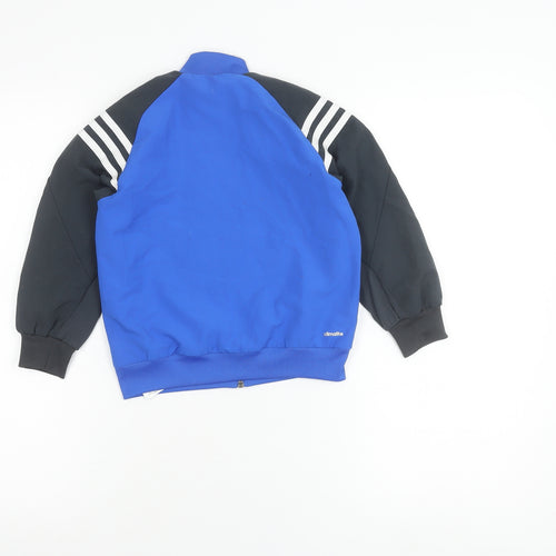 Adidas Boys Blue Track Jacket 3-4 Years Full Zip Lightweight Sportswear