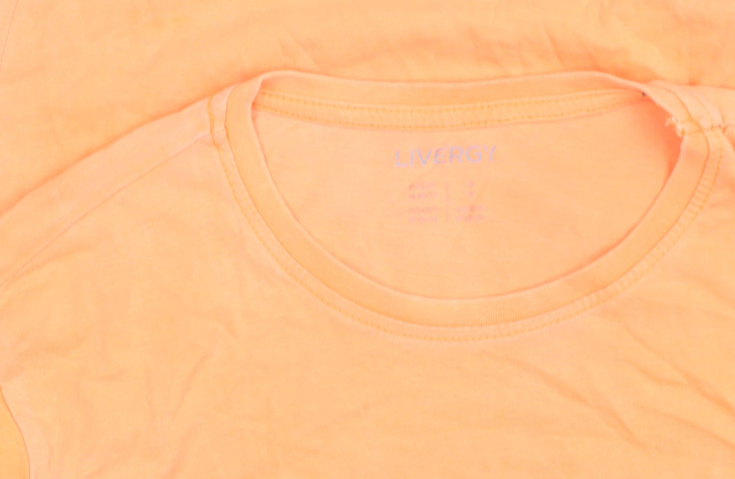 Livergy Orange Cotton Industrial Print Unisex Adults Regular Fit T-Shirt L