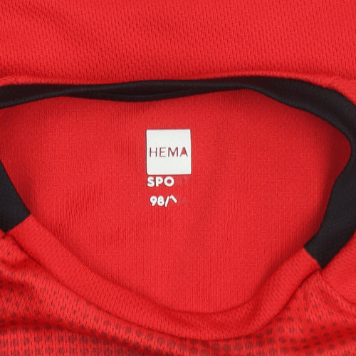 HEMA Boys Red Belgium Football Jersey T-Shirt 3-4 Years Polyester