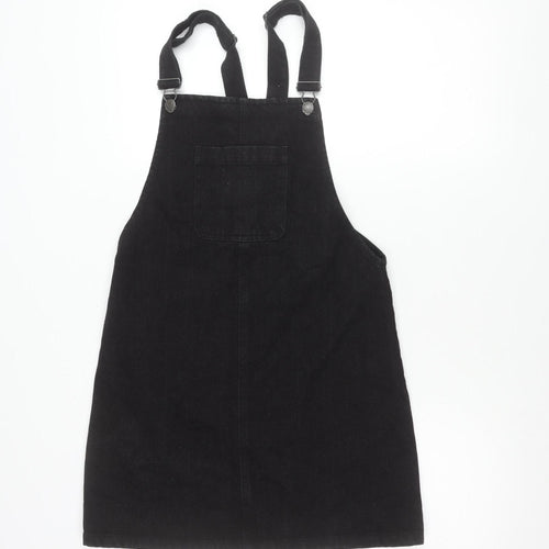 Denim Co. Womens Black Size 6 Denim Pinafore Dress