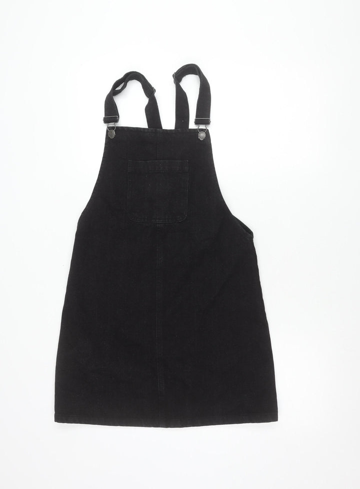 Denim Co. Womens Black Size 6 Denim Pinafore Dress