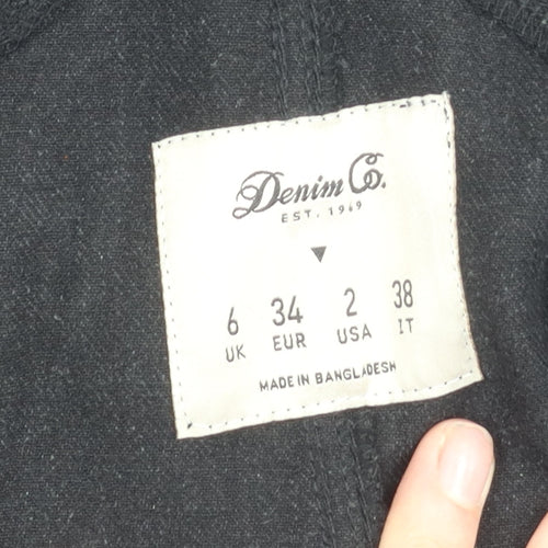 Denim Co. Womens Black Size 6 Denim Pinafore Dress