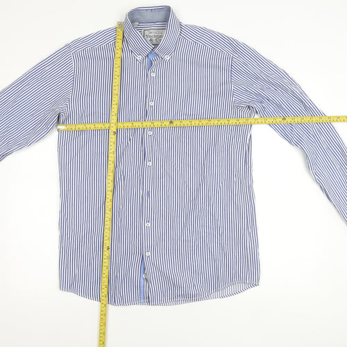 Yachting & Co Men's Blue Striped Cotton Button-Up Shirt L