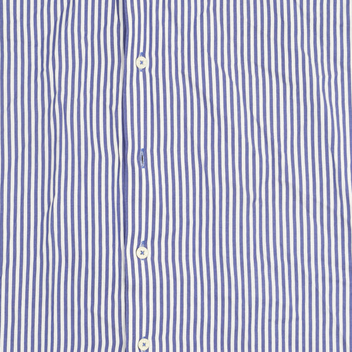 Yachting & Co Men's Blue Striped Cotton Button-Up Shirt L