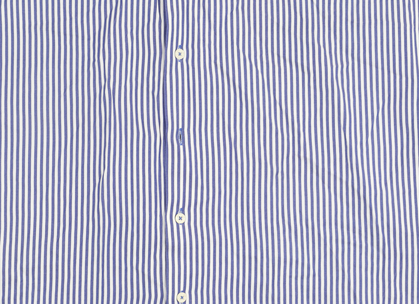 Yachting & Co Men's Blue Striped Cotton Button-Up Shirt L