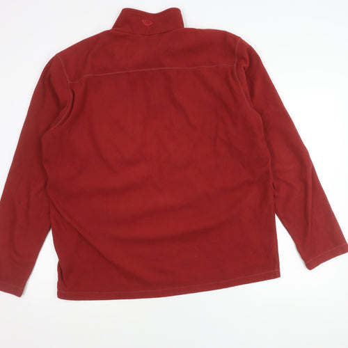 Brasher Mens Red Fleece 1/4 Zip Pullover Sweatshirt XL