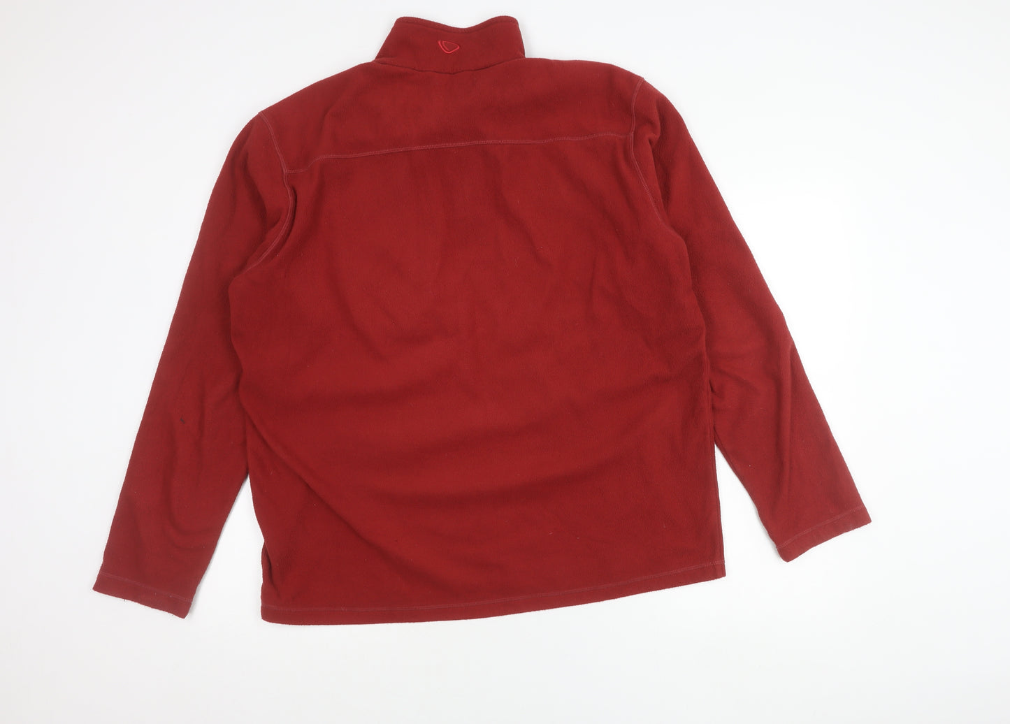 Brasher Mens Red Fleece 1/4 Zip Pullover Sweatshirt XL