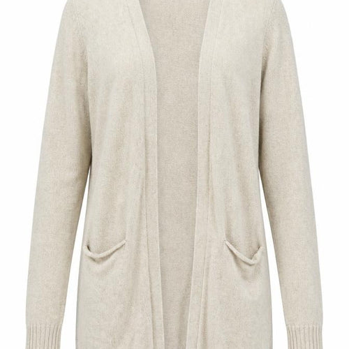 Vila Women Beige Open Knit Long Sleeve Cardigan XS