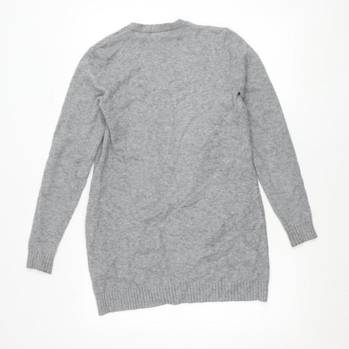 Vila Women’s Grey Knit Open Cardigan Size S Viscose Blend