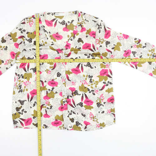 Zara Women Multicoloured Floral Long Sleeve Button-Up Blouse Size 14