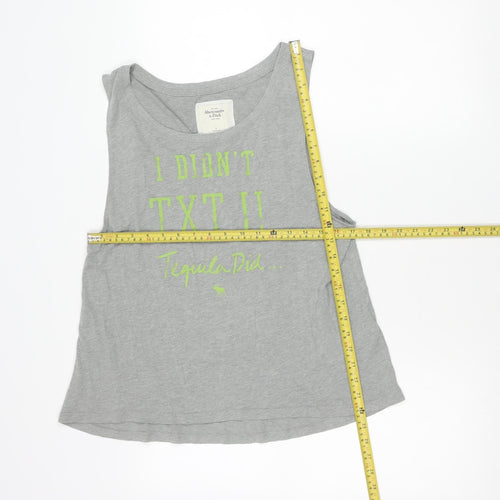 Abercrombie & Fitch Men's Grey Sleeveless Graphic T-Shirt Size L