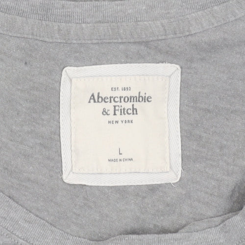 Abercrombie & Fitch Men's Grey Sleeveless Graphic T-Shirt Size L
