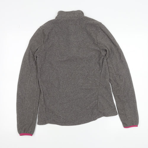 Decathlon Women Grey Fleece 1/2 Zip Lightweight Jacket Size S