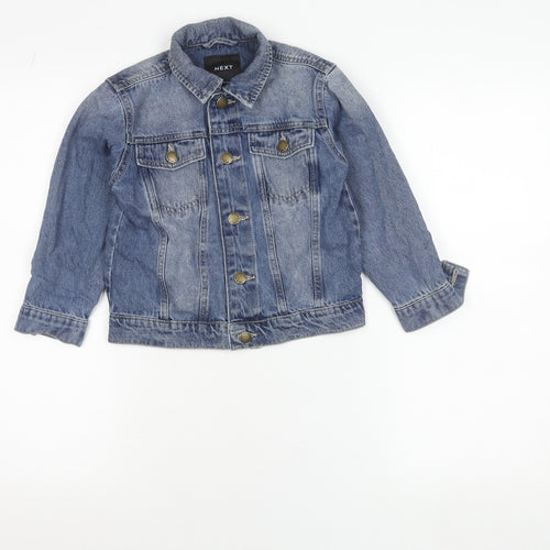 Next Girls Blue Denim Jacket 5 Years Button Up Classic Style