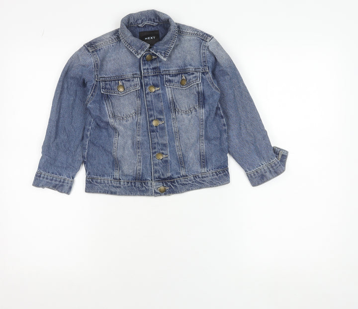 Next Girls Blue Denim Jacket 5 Years Button Up Classic Style