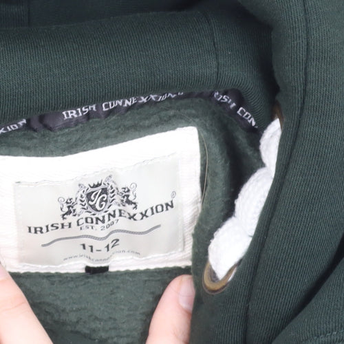 Irish Connexxion Boys Green Dublin Pullover Hoodie 11-12 Years Cotton Blend
