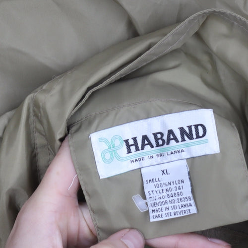Haband Men's Beige XL Windbreaker Nylon Full Zip Jacket