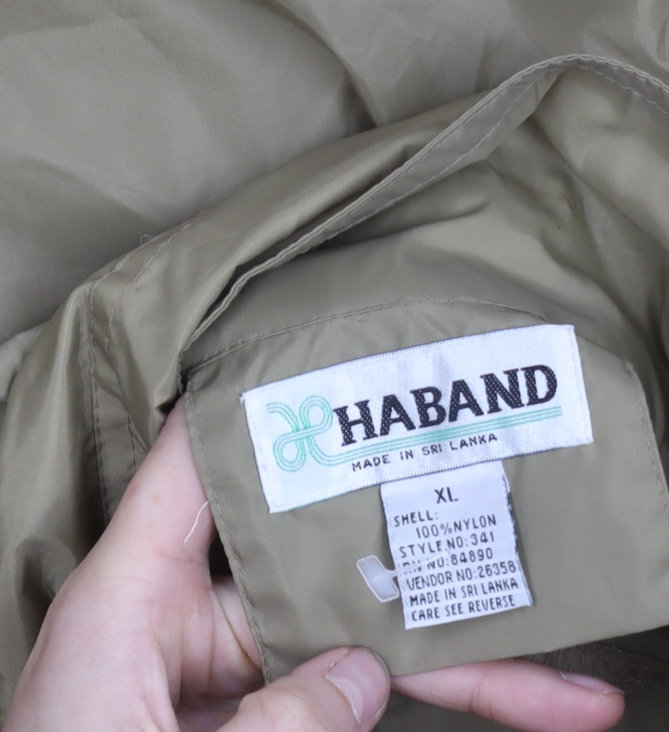 Haband Men's Beige XL Windbreaker Nylon Full Zip Jacket