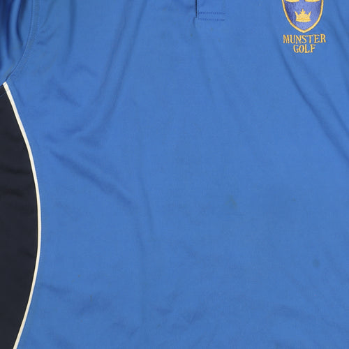 Kartel Mens Blue Polo Shirt L Munster Golf Technical Fit Short Sleeve