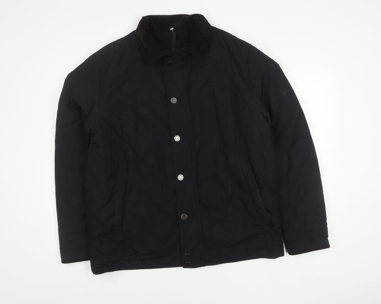 Austin Reed Men’s Black Quilted Jacket L Lightweight Mid-Length Casual