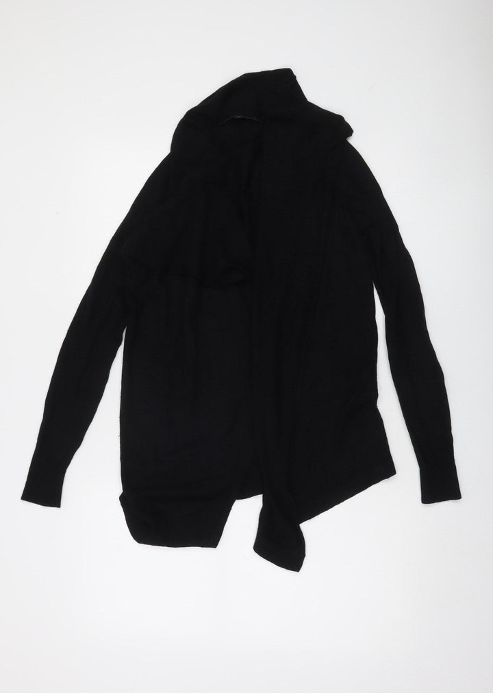 French Connection Womens Black XS Wool Modal Knit Open Cardigan