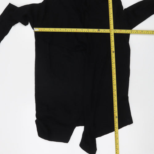 French Connection Womens Black XS Wool Modal Knit Open Cardigan