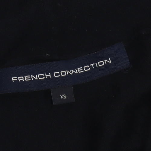 French Connection Womens Black XS Wool Modal Knit Open Cardigan