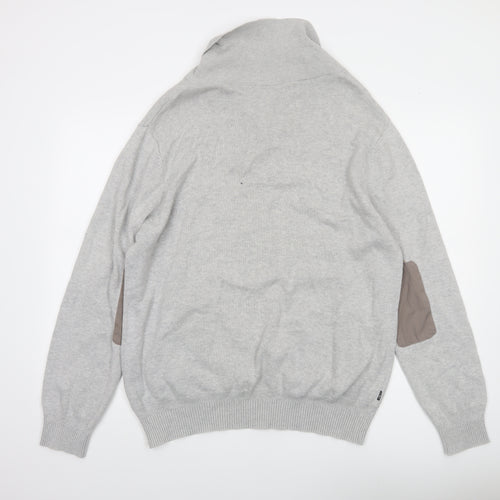 Levi's Men's Grey Cotton Slim Fit Shawl Collar Jumper XL