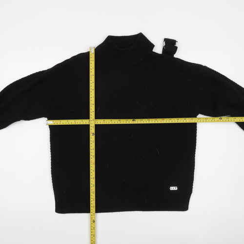 DKNY Women's Black Mock Neck Knit Pullover Jumper Size 12