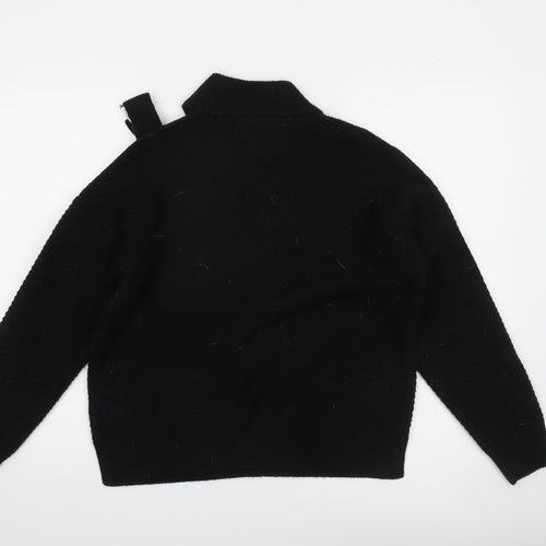DKNY Women's Black Mock Neck Knit Pullover Jumper Size 12