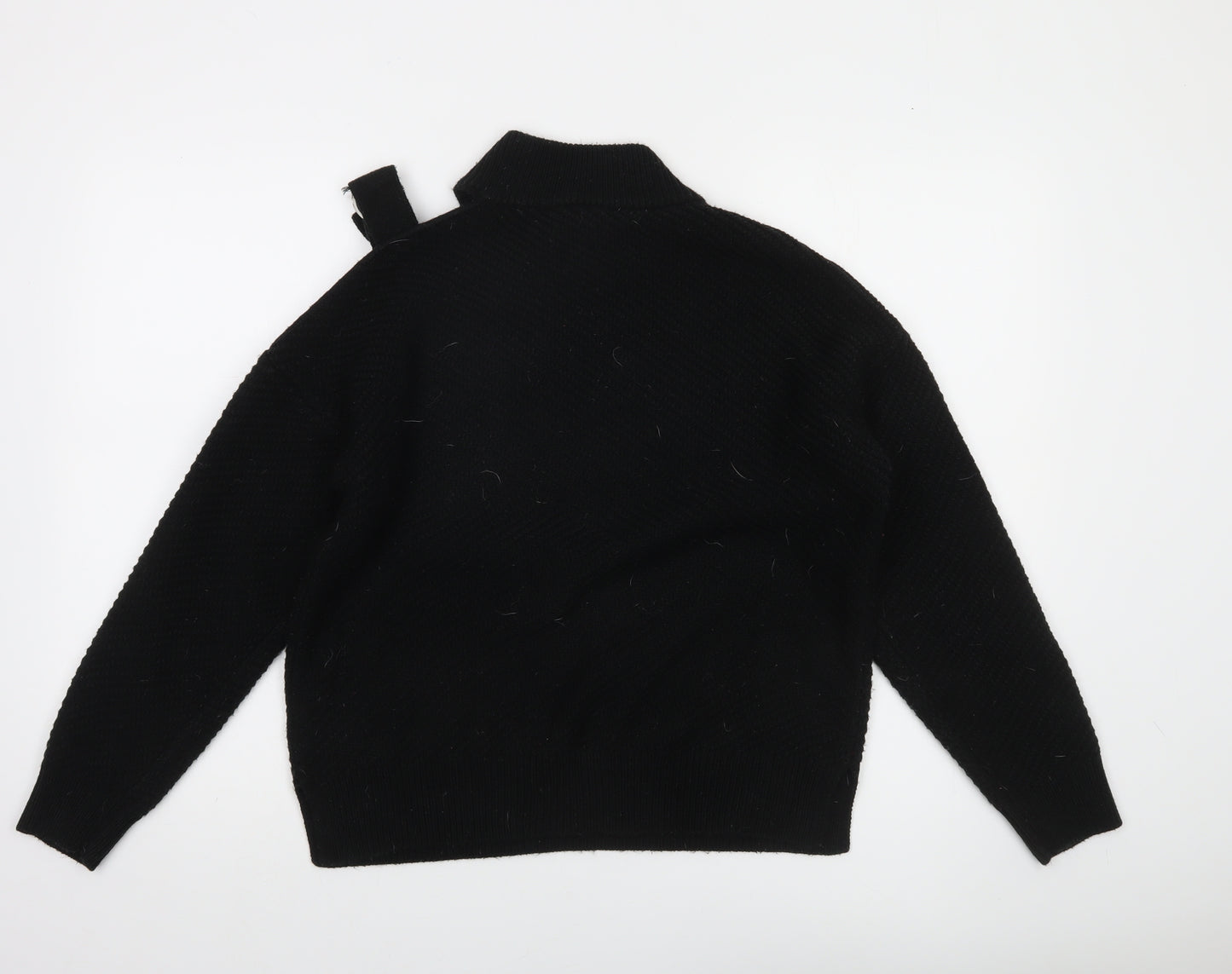 DKNY Women's Black Mock Neck Knit Pullover Jumper Size 12