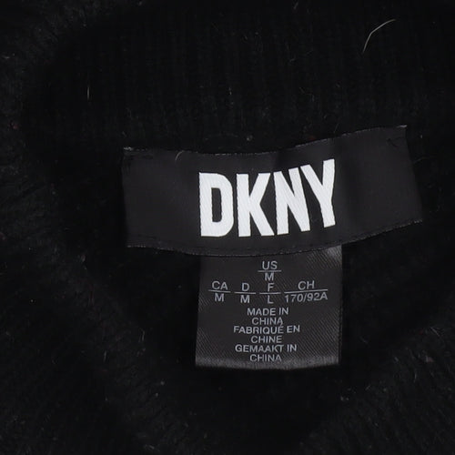DKNY Women's Black Mock Neck Knit Pullover Jumper Size 12