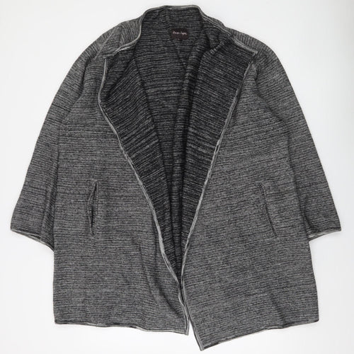 Phase Eight Women’s Grey Wool Blend Open Cardigan L Relaxed Fit