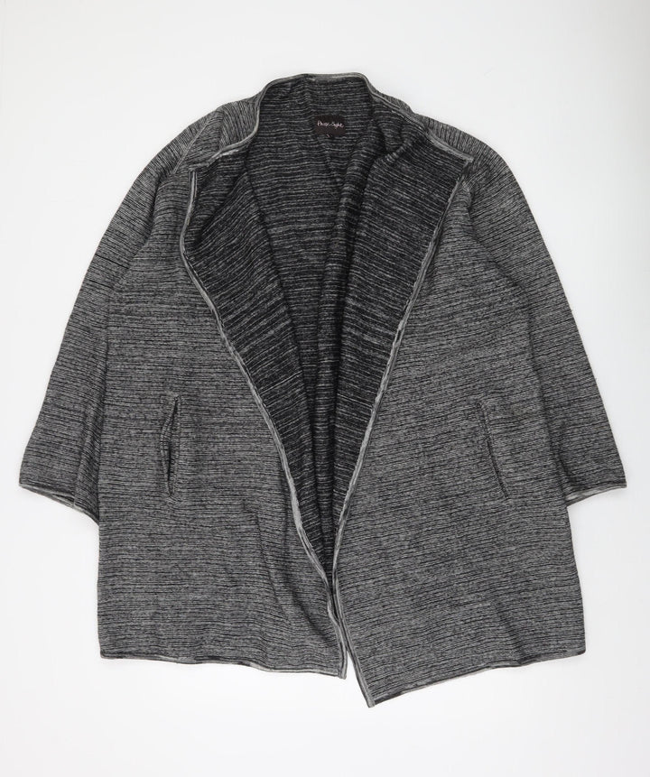 Phase Eight Women’s Grey Wool Blend Open Cardigan L Relaxed Fit