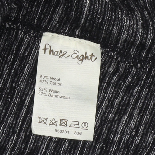 Phase Eight Women’s Grey Wool Blend Open Cardigan L Relaxed Fit
