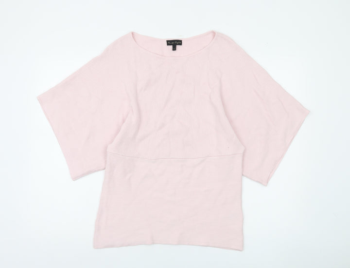 Phase Eight Women’s Pink Boat Neck Relaxed Knit Jumper Size L