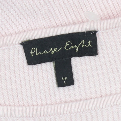 Phase Eight Women’s Pink Boat Neck Relaxed Knit Jumper Size L