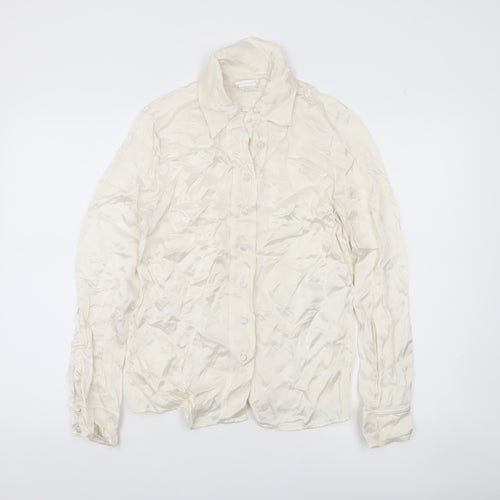 Ghost Women's Ivory Viscose Button-Up Shirt XS