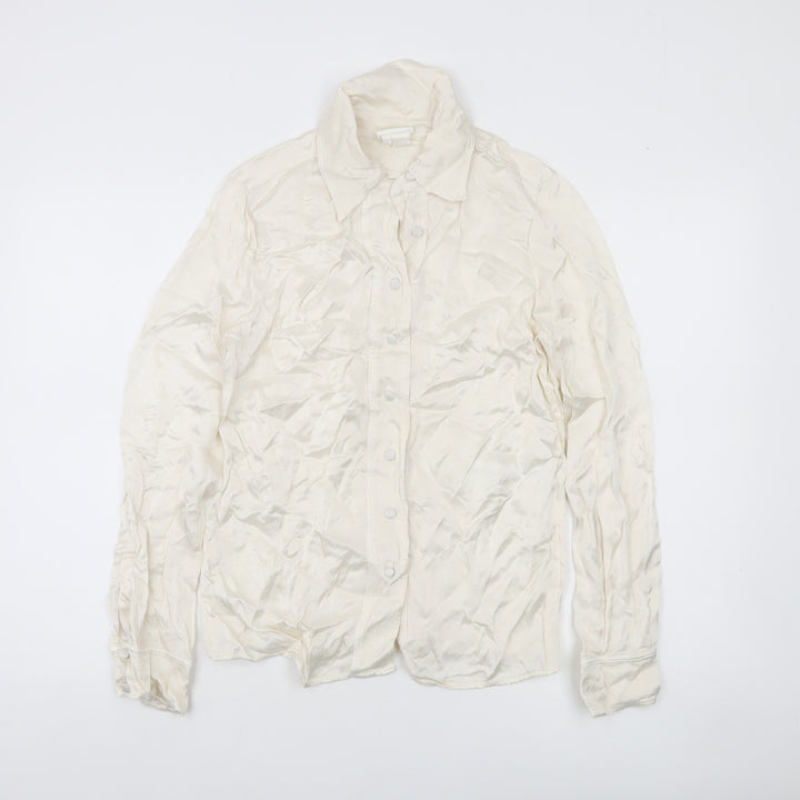 Ghost Women's Ivory Viscose Button-Up Shirt XS
