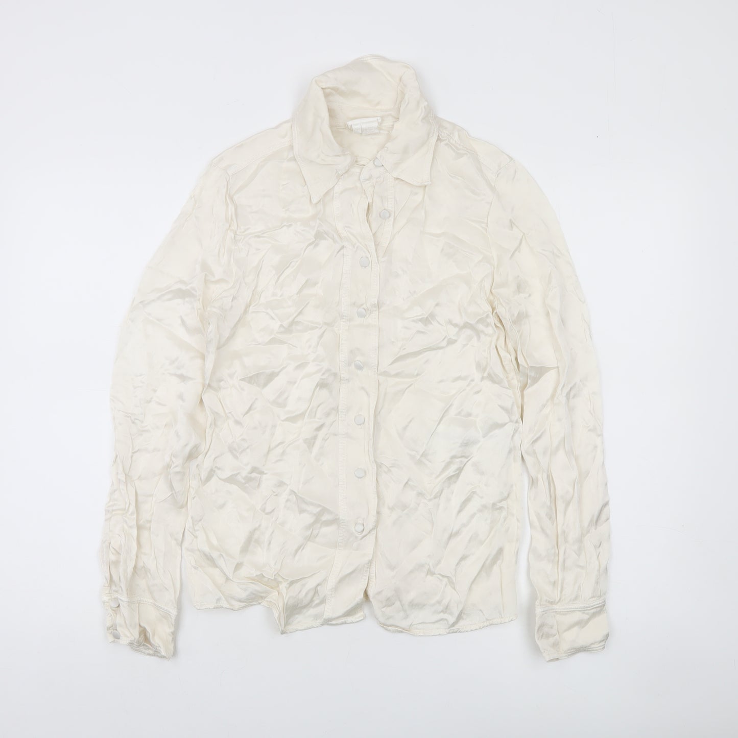 Ghost Women's Ivory Viscose Button-Up Shirt XS