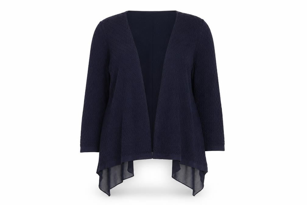 Monsoon Women Blue Open Knit Long Sleeve Cardigan UK 8
