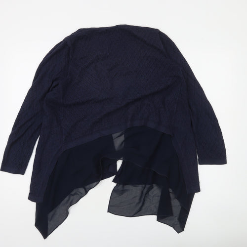 Monsoon Women Blue Open Knit Long Sleeve Cardigan UK 8