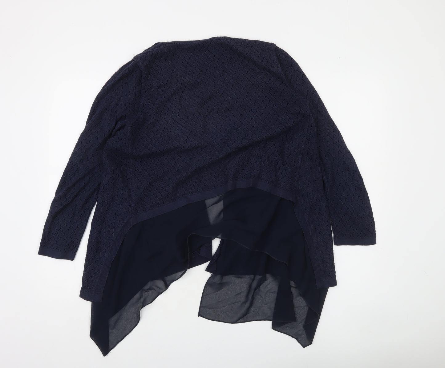 Monsoon Women Blue Open Knit Long Sleeve Cardigan UK 8