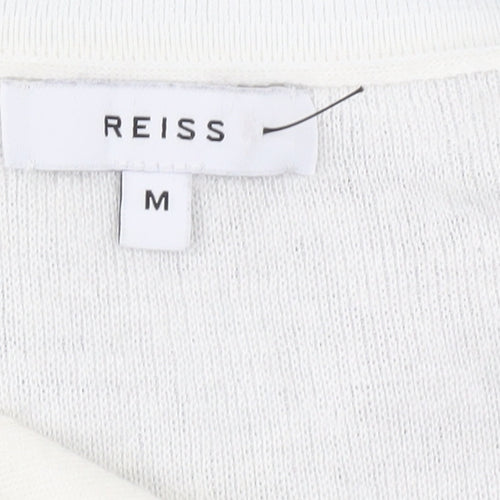 Reiss Men's Multicoloured Cotton Silk Short Sleeve Polo M