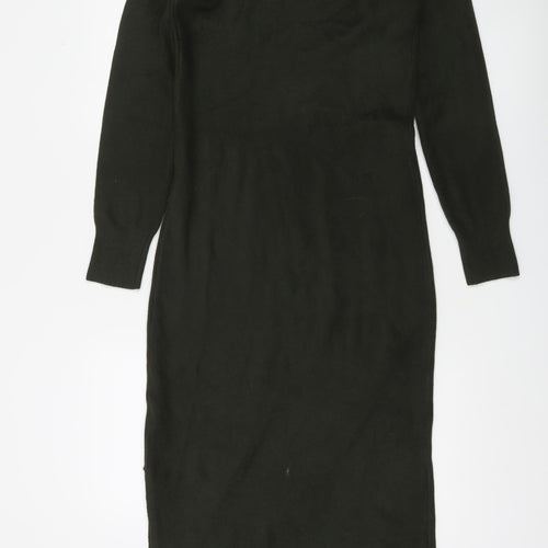 French Connection Women's Green Long Sleeve Midi Bodycon Dress L