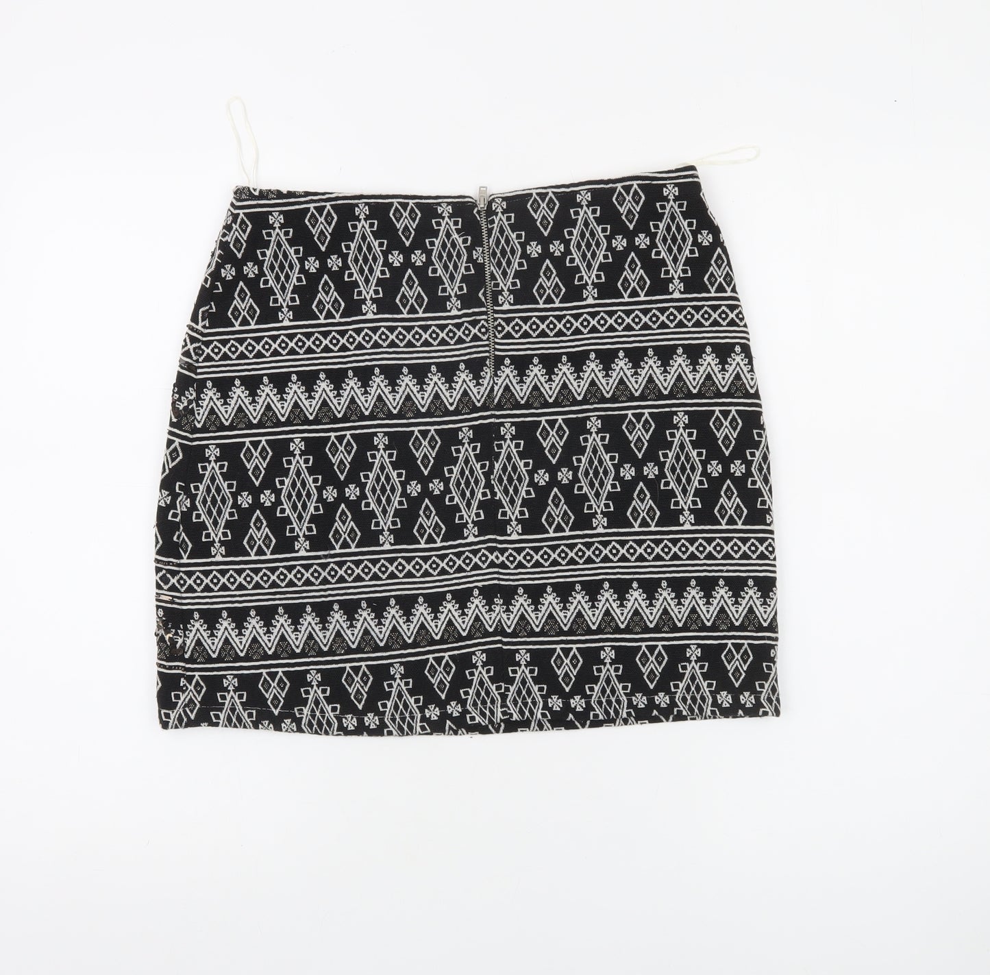 Atmosphere Womens Black Geometric Sequin Pencil Mini Skirt Size 8