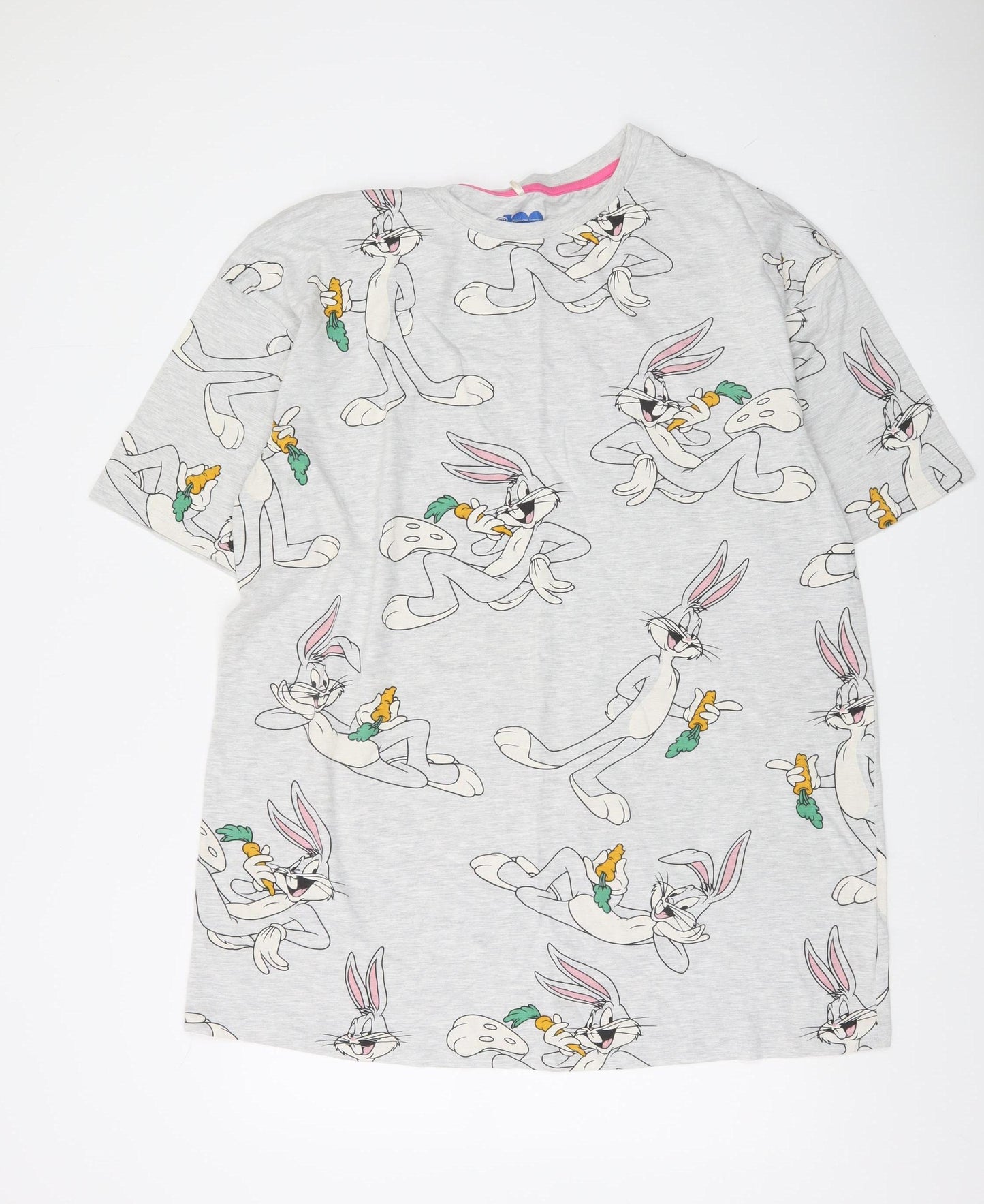 Warner Bros Women Grey Bugs Bunny Nightshirt L Cotton Blend
